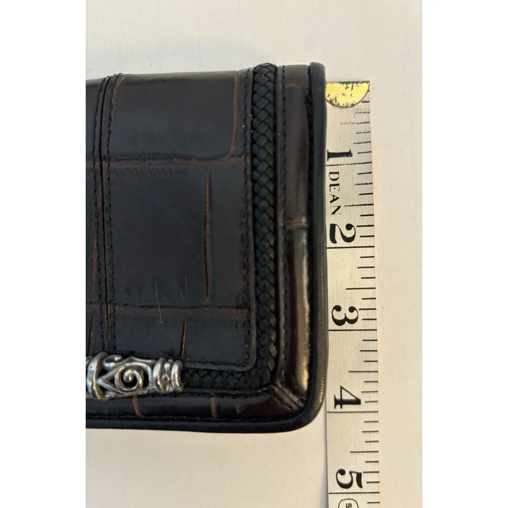 Brighton Black and Brown Croc Bi Fold Leather Wallet